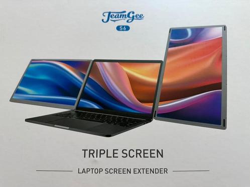 Moniteurs double pour portable pour tri-ecrans TeemGee S6, Computers en Software, Monitoren, Nieuw, Draaibaar, Ophalen