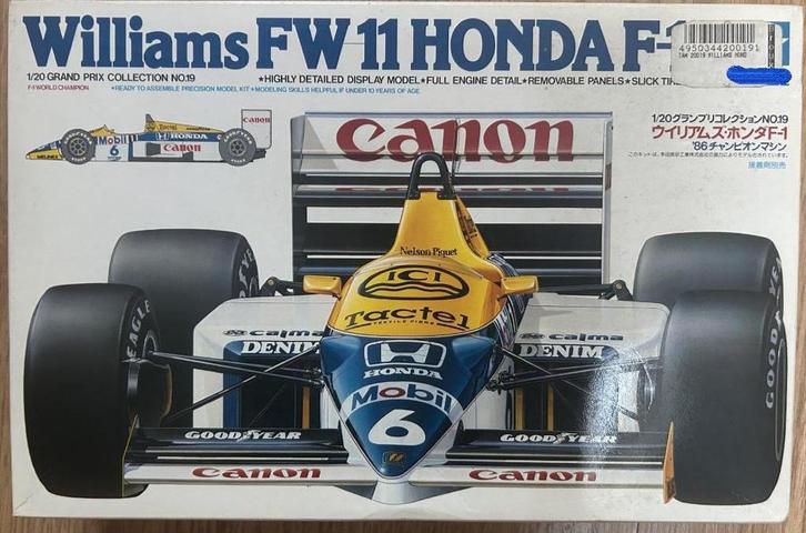 Honda F1 Tamiya Williams FW11 à l'échelle 1:20, Hobby & Loisirs créatifs, Modélisme | Voitures & Véhicules, Neuf, Voiture, Plus grand que 1:32