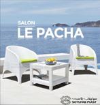 Zwarte set van 4 fauteuils + tafel, Tuin en Terras, Tuinsets en Loungesets, Ophalen of Verzenden, Nieuw