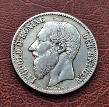 2 Frank  1887 !!! Vlaams  RAAR !!!, Enlèvement ou Envoi, Monnaie en vrac, Argent, Argent