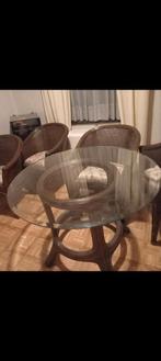 tafel met 4 stoelen rotan, Huis en Inrichting, Tafels | Eettafels, Ophalen, Gebruikt