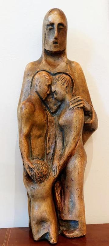 Van Meirvenne Alfons groep gepatineerd gips/hout beschikbaar voor biedingen