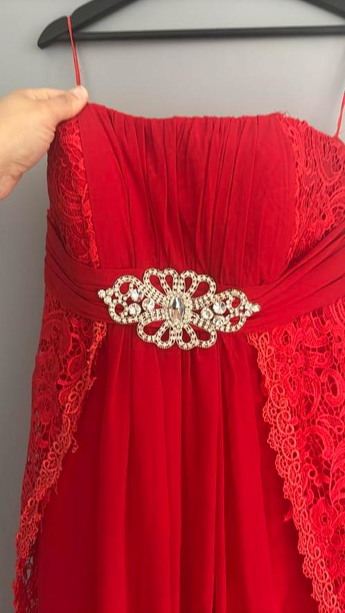 Robe de cérémonie rouge, Kleding | Dames, Gelegenheidskleding, Zo goed als nieuw, Ophalen of Verzenden