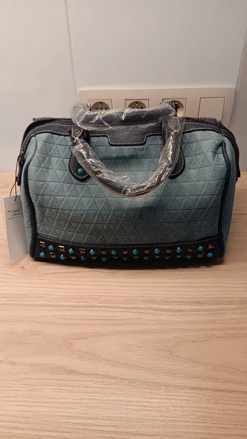 Ruime jeugdige jeanshandtas met kleurrijkgeweven draagriem, Handtassen en Accessoires, Tassen | Damestassen, Nieuw, Handtas, Roze