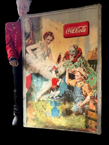 Antieke Coca Cola lithografische Poster beschikbaar voor biedingen
