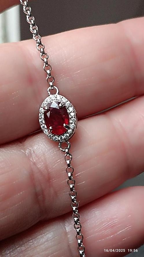 Prachtige sterling zilveren armband met natuurlijke Tanzani, Handtassen en Accessoires, Armbanden, Nieuw, Zilver, Zilver, Met edelsteen