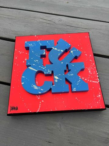 Kunstwerk van Daavid - F*CK Rose & Blue beschikbaar voor biedingen