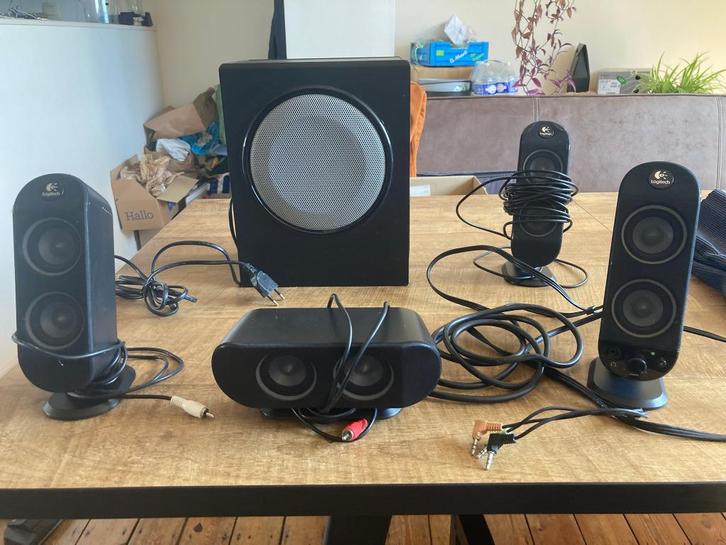 Logitech X-530 5.1 luidsprekersysteem, Computers en Software, Pc speakers, Gebruikt, Audiokanaal 5.1, Ophalen of Verzenden