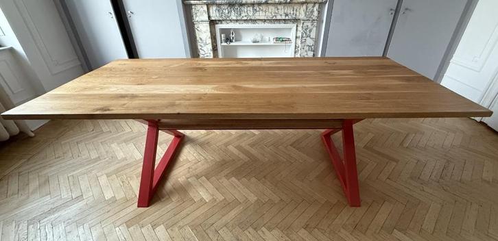 Grote tafel, 240x100cm, 80cm hoog. Top massief 3cm eiken, Huis en Inrichting, Tafels | Eettafels, Zo goed als nieuw, Ophalen