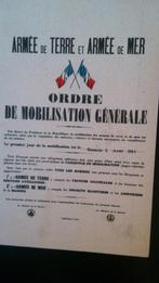 Carte Ordre Mobilisation Générale 1914, Envoi, Avant 1920, Non affranchie, Politique et Histoire