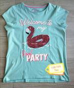 Lichtblauwe T-shirt flamingo - Tex - maat 158-164, Kinderen en Baby's, Kinderkleding | Maat 158, Tex, Meisje, Ophalen of Verzenden