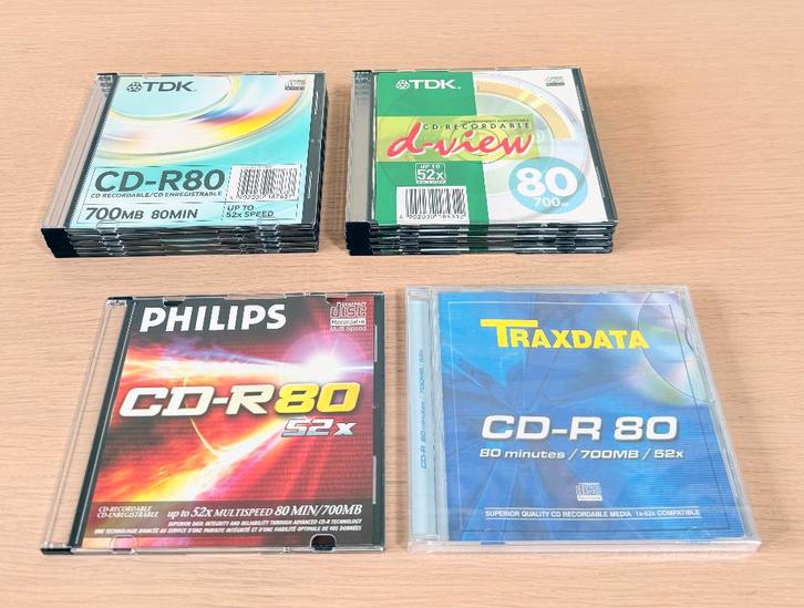 12 beschrijfbare CD-R 80 discs / Philips / TDK / Traxdata, Informatique & Logiciels, Disques enregistrables, Neuf, Cd, Enlèvement ou Envoi