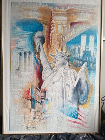 cadre en verre avec puzzle Statue de la Liberté tours jumell, Enlèvement