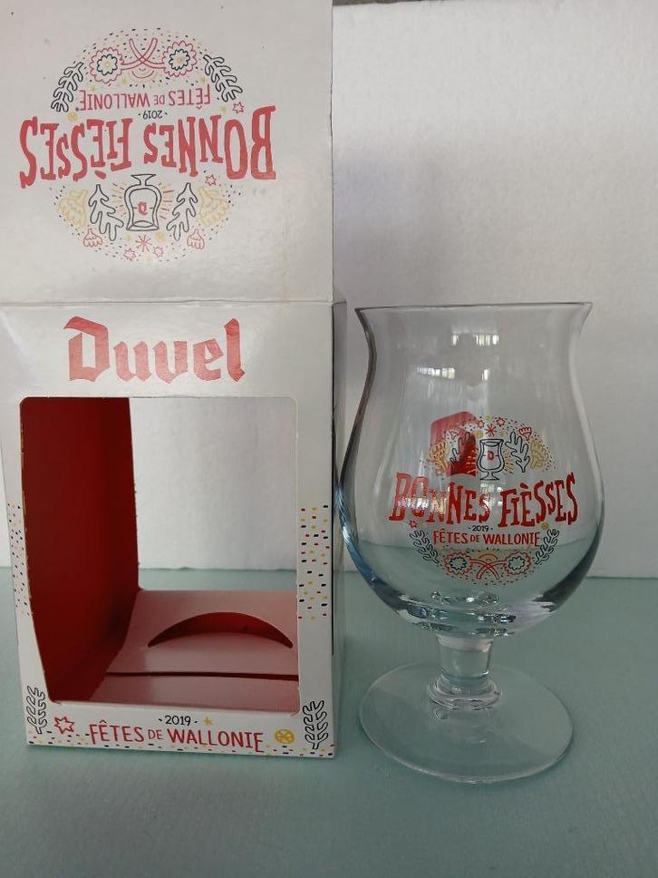 DUVEL FETES DE WALLONIE 2019 BOUNES FIESSES E staand glas, Verzamelen, Biermerken, Nieuw, Glas of Glazen, Duvel, Ophalen of Verzenden