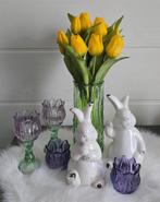 Paasdecoratie : 2 witte hazen antiek look, Enlèvement ou Envoi, Neuf