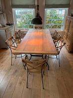 Handgemaakte van hardhout tafel en stoelen, 200 cm of meer, 100 tot 150 cm, Rechthoekig, Landelijke