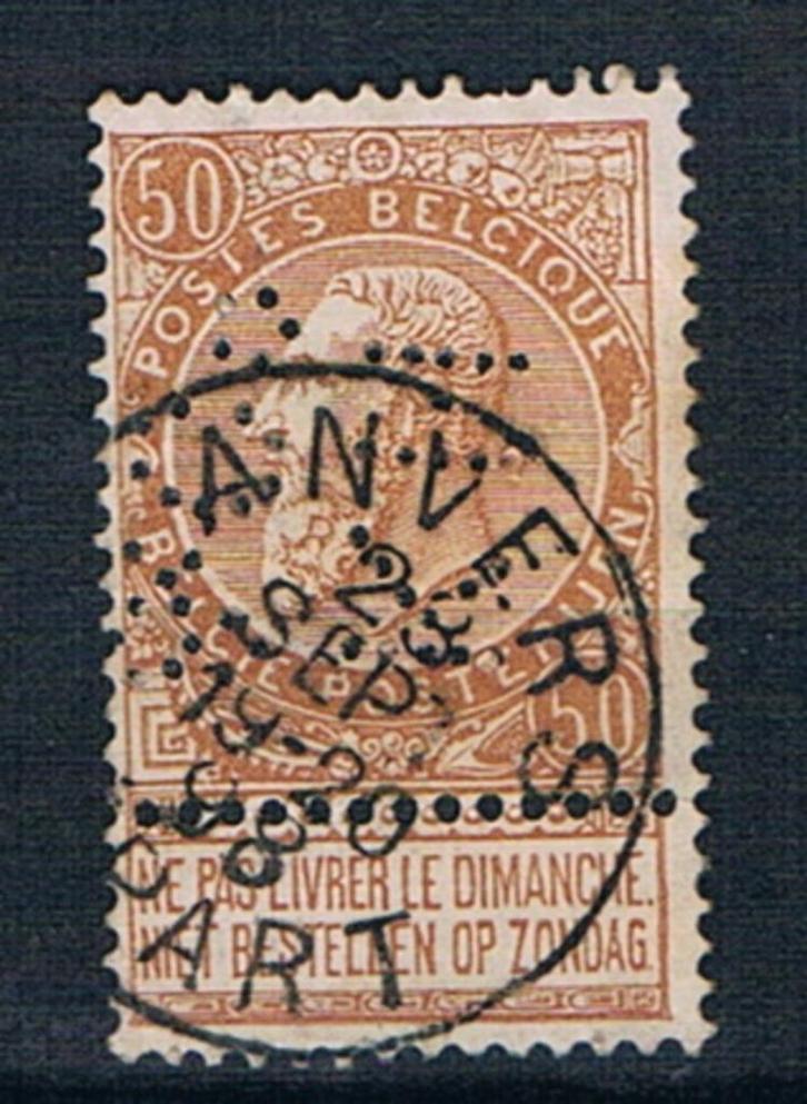 OCB 62 met perforatie, Postzegels en Munten, Postzegels | Europa | België, Gestempeld, Staatshoofden, Met stempel, Gestempeld