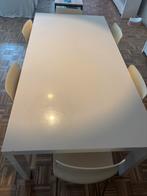 Eettafel Ikea en 6 stoelen wit 250x100x75, Ophalen, Gebruikt, 100 tot 150 cm, 200 cm of meer