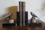 Antieke art deco boekensteunen verzilverd zwaluwen ca 1925, Antiek en Kunst, Verzenden