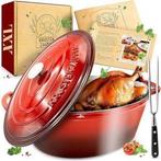 Brabantia ovalen, gietijzeren braadpan 30 x 22 cherryred., Neuf, Enlèvement, Poêle à frire ou Sauteuse, Plaque céramique