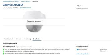 Linksys professionele IP dome camera met POE - indoor beschikbaar voor biedingen