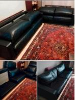 ✓ Set 2 GYFORM 3P+2P BANKEN LUXE DESIGN LUXE zwart dik leer, Ophalen, Gebruikt, DESIGN & CLASSIQUE, 75 tot 100 cm