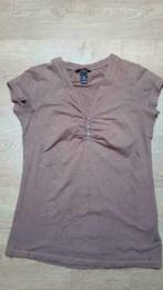 bruine t-shirt H&M maat smal - medium, Kleding | Dames, T-shirts, Gedragen, H&M, Ophalen of Verzenden, Bruin