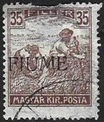 1 Postzegel Fiume 1918 Maaiers, met opdruk, Ophalen of Verzenden, Gestempeld