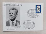 gedenkkaart : Nobelprijs voor de Vrede Willy Brandt, Verzamelen, Bidprentjes en Rouwkaarten, Verzenden