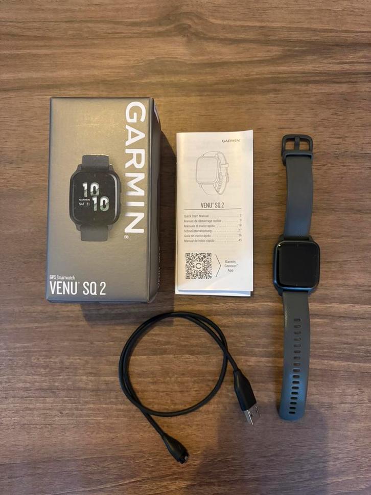Garmin Venu Sq 2, Handtassen en Accessoires, Smartwatches, Zo goed als nieuw, Grijs, Afstand, Calorieverbanding, Conditie, GPS