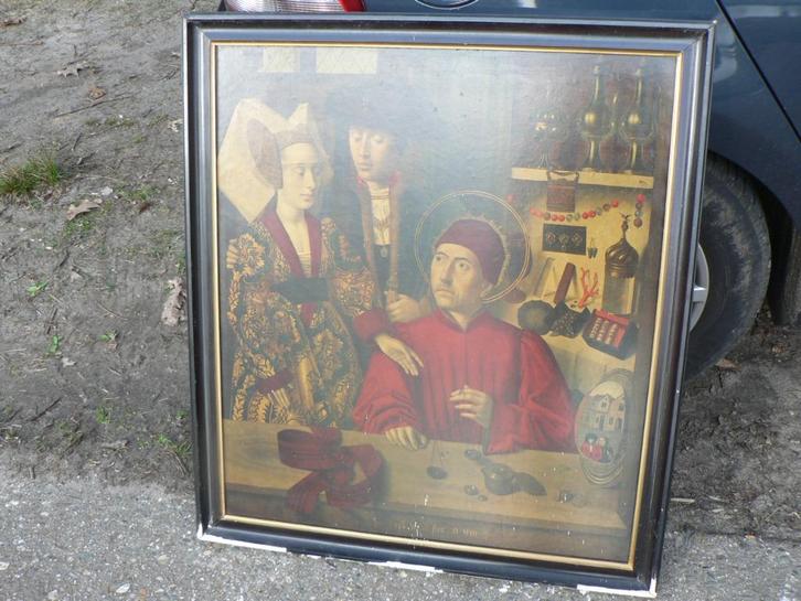 Mooie en grote religieuze PRENT in kader, Antiek en Kunst, Antiek | Religieuze voorwerpen, Ophalen