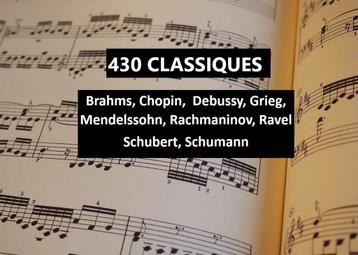 OFFRE SPECIALE -20% = 430 partitions piano - classiques, Musique & Instruments, Partitions, Leçon ou Cours, Comme neuf, Classique