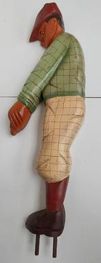Houten beeld golfspeler in originele mooie beschildering, Ophalen of Verzenden