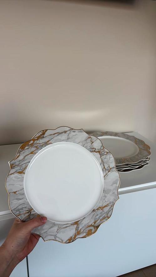 Lot de 6 grandes assiettes, Huis en Inrichting, Keuken | Servies, Zo goed als nieuw, Bord(en), Overige stijlen, Overige materialen