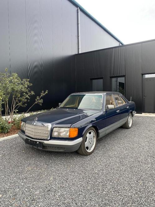Mercedes 380SE, Auto's, Mercedes-Benz, Bedrijf, Te koop, S-Klasse, Benzine, Berline, 5 deurs, Automaat, Blauw, Beige, Leder, Achterwielaandrijving