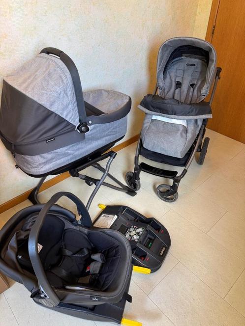 Set wandelwagen- draagmand-autostoel, Kinderen en Baby's, Buggy's, Gebruikt, Verstelbare rugleuning, Voetenzak, Zonnekap, Ophalen
