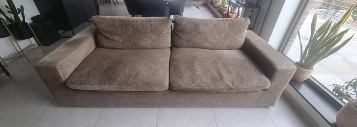 Zetel 2,5 zit met poef., Huis en Inrichting, Zetels | Zetels en Chaises Longues, Gebruikt, Driepersoons, Stof, Ophalen