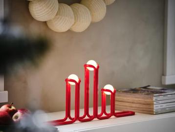 STRÅLA LED candelabra, metal red Gustaf Westman x Ikea beschikbaar voor biedingen