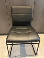 6 zwarte lederen eetstoelen in zeer goede staat, Maison & Meubles, Chaises, Comme neuf, Enlèvement, Cinq, Six Chaises ou plus