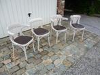 4 anciennes chaises de bistrot café genre Thonet skay brun, Enlèvement