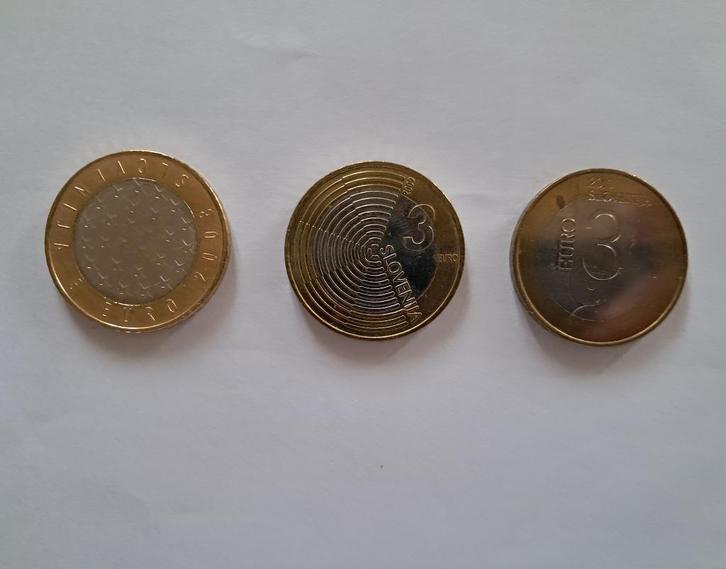 3 euro munten Slovenië gedenkmunten 2008 2009 2010 munt, Postzegels en Munten, Munten | Europa | Euromunten, Losse munt, Overige waardes
