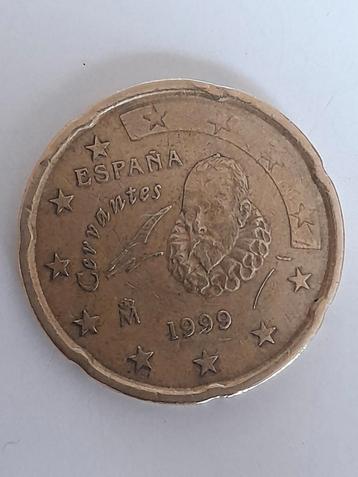 20 centimes d'euro Espagne 1999 Cervantes