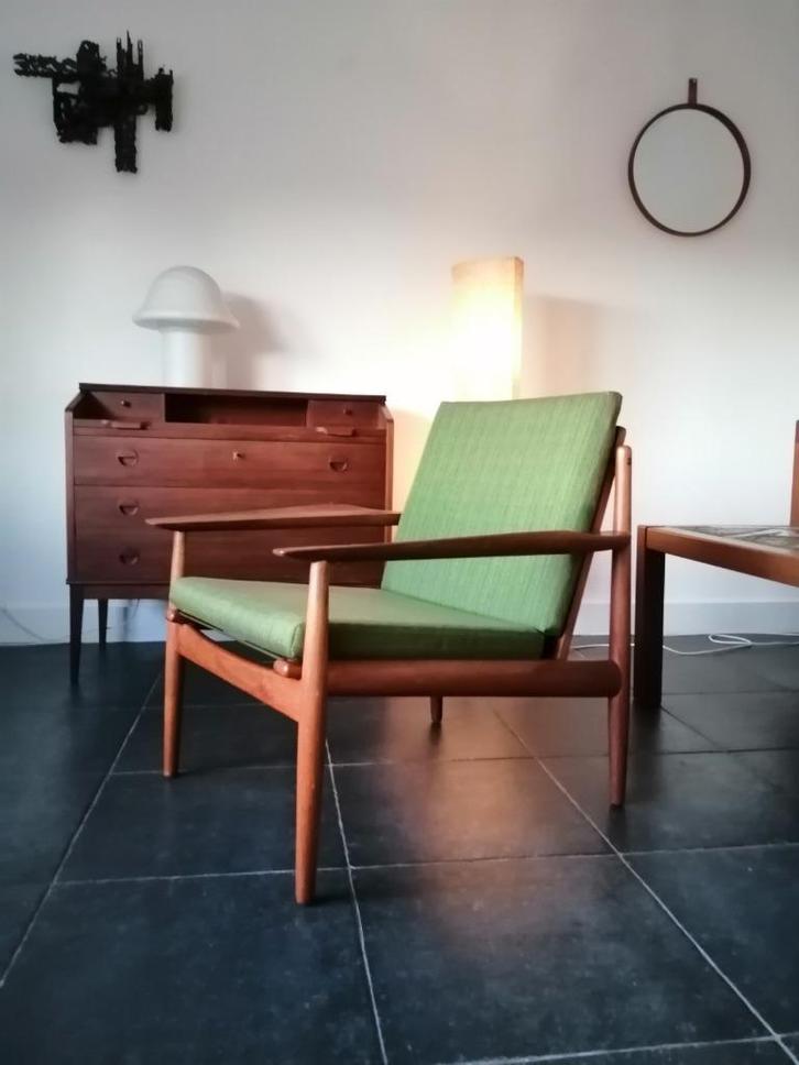 Retro Arne Vodder fauteuil voor Glostrup jaren 60 teak Deens, Antiek en Kunst, Kunst | Designobjecten, Ophalen