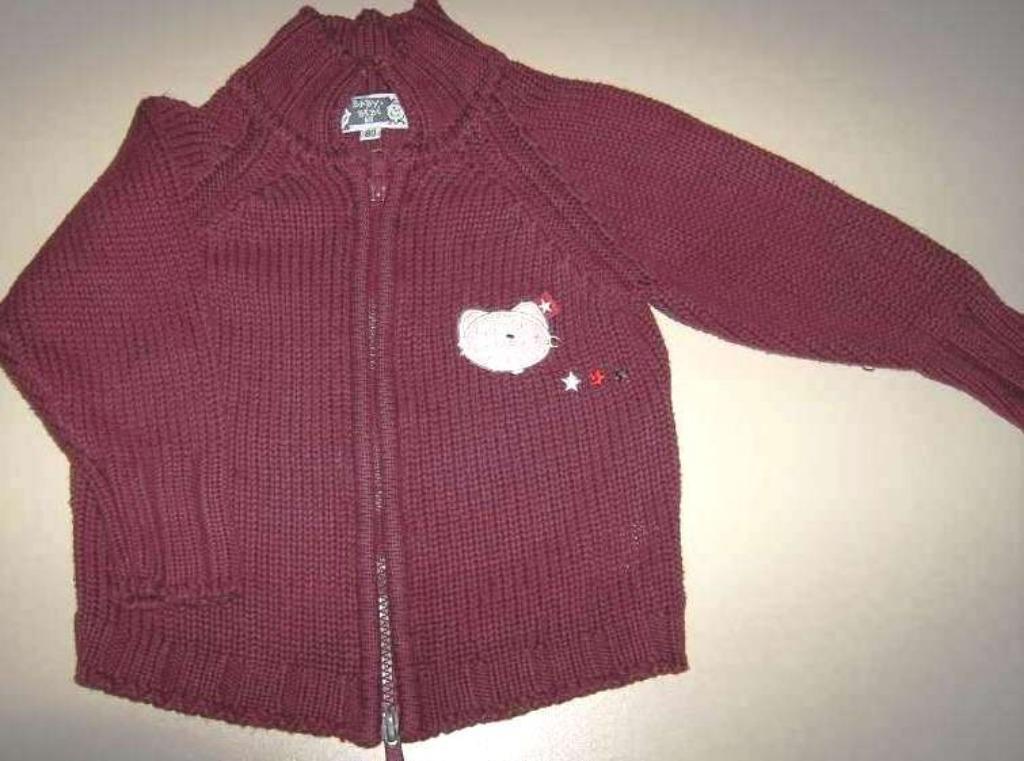 Bordeaux gilet - maat 80, Ophalen of Verzenden, Gebruikt, Meisje, Truitje of Vestje