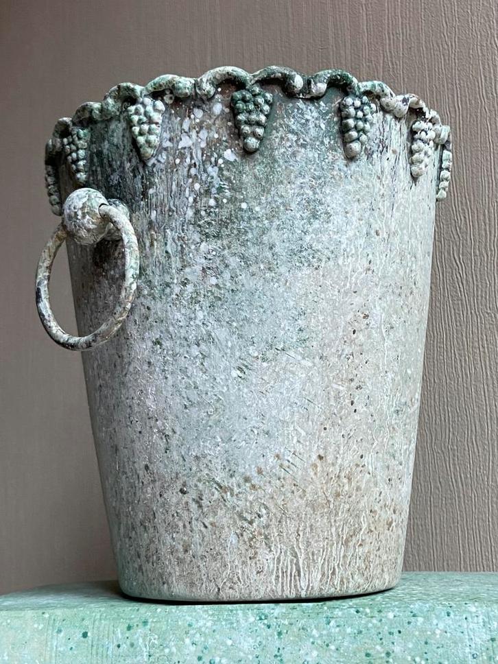 Koelemmer decoratie bloempot curiosa brocante patina, Huis en Inrichting, Woonaccessoires | Vazen, Zo goed als nieuw, Ophalen of Verzenden