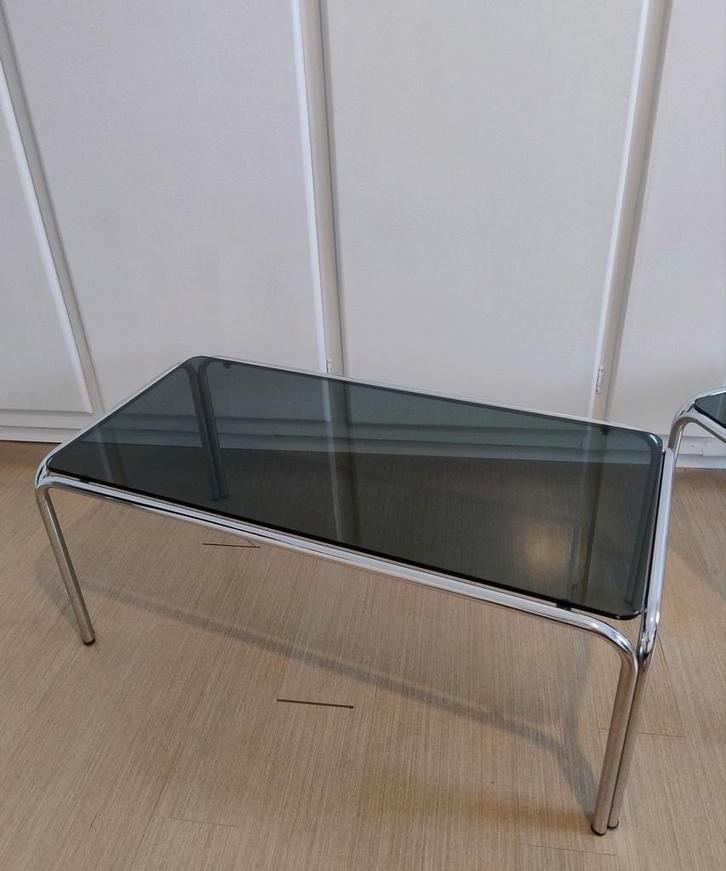 Chrome salontafel, Huis en Inrichting, Tafels | Salontafels, Glas, Ophalen