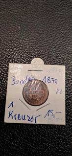 Germaanse staten 1 kreuzer 1870 Baden, Postzegels en Munten, Munten en Bankbiljetten | Verzamelingen, Ophalen of Verzenden