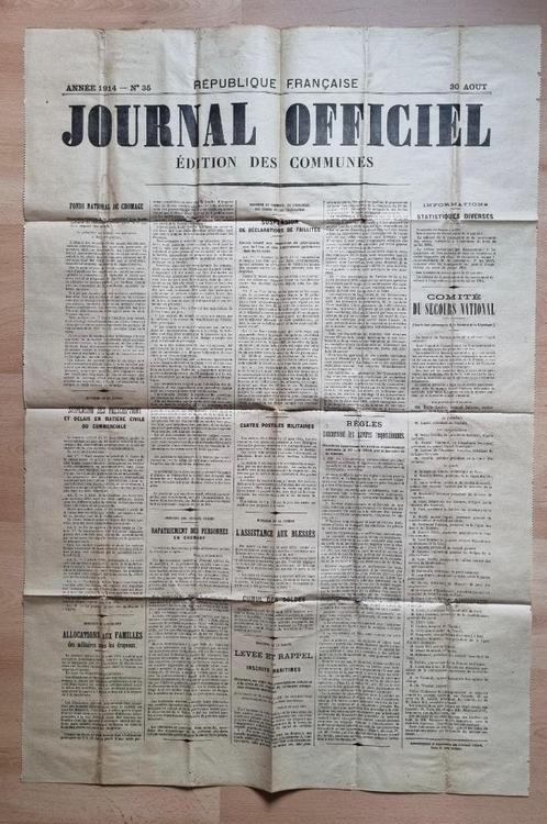 WO1/Frankrijk /Bulletin des Communes - Télégrammes officiels, Verzamelen, Militaria | Algemeen, Overige soorten, Foto of Poster