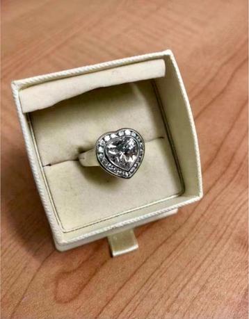 Prachtige echt zilveren ring ‘Hart’. Gestempeld.  beschikbaar voor biedingen