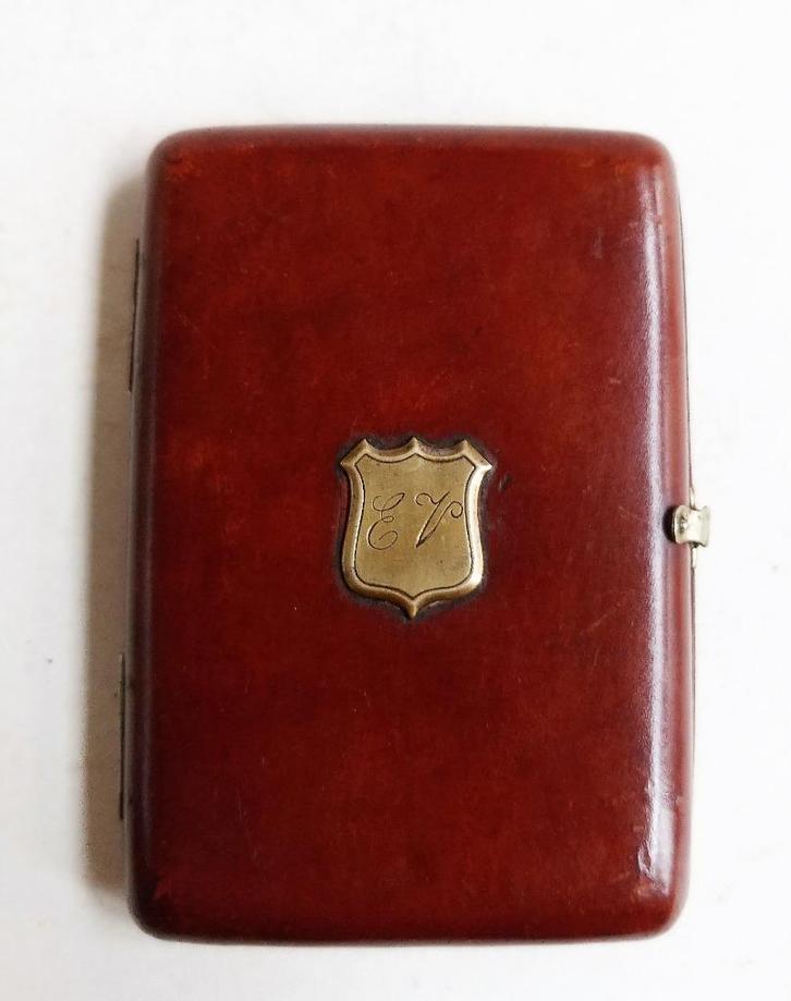 Victorian etiquette monogram etui - Balboekje - wapenschild, Antiek en Kunst, Antiek | Kantoor en Zakelijk, Ophalen of Verzenden